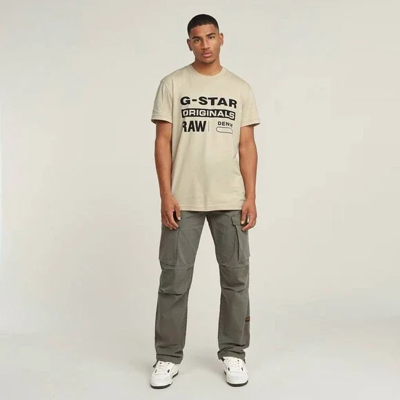 G‑Star RAW Men’s Originals T‑Shirt Beige L $45 NWT - Picture 4 of 13